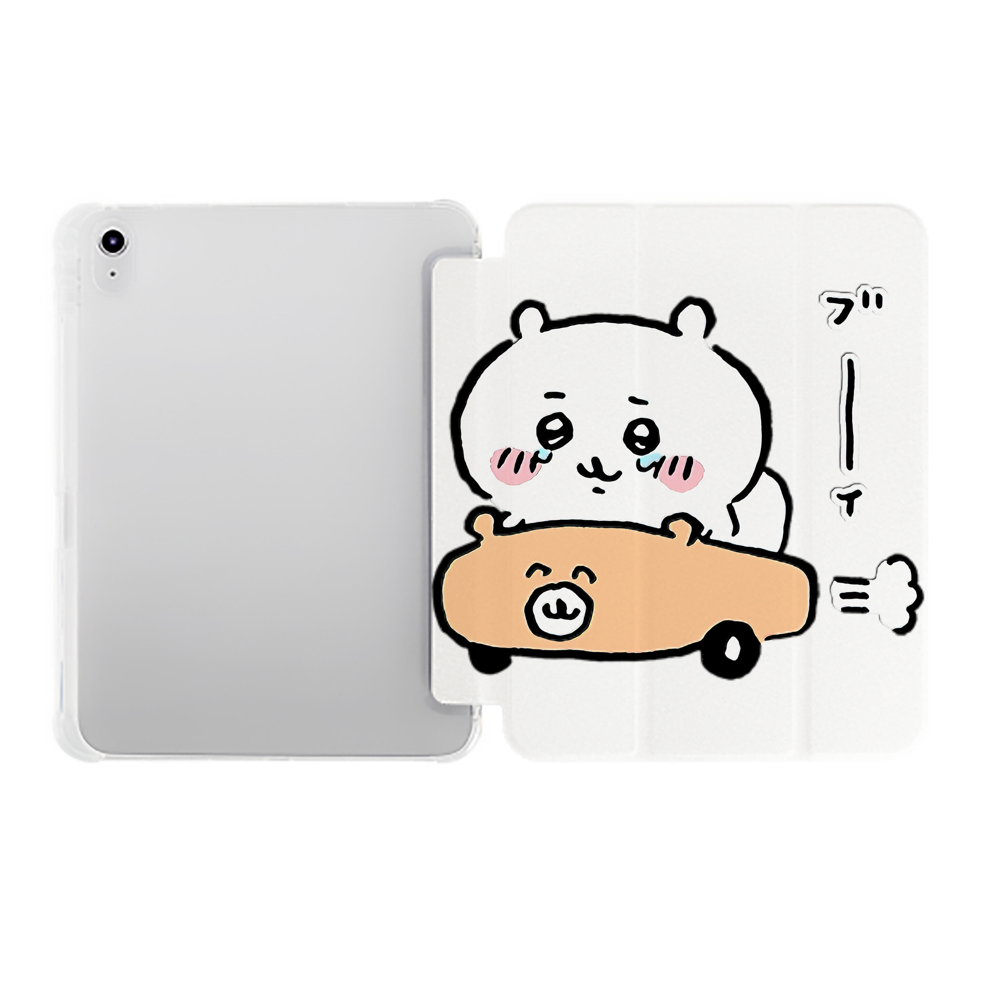 （画像用） ちいかわ ちいかわ Chii-kawa chiikawa IPad ケース ペン収納付き 三つ折りスタンド PUレザー×シリコン 対応機種9.5/10.5/10.9インチ